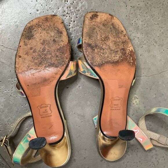 Stuart Weiztman Iridescent Strappy Heels - Picture 5 of 6